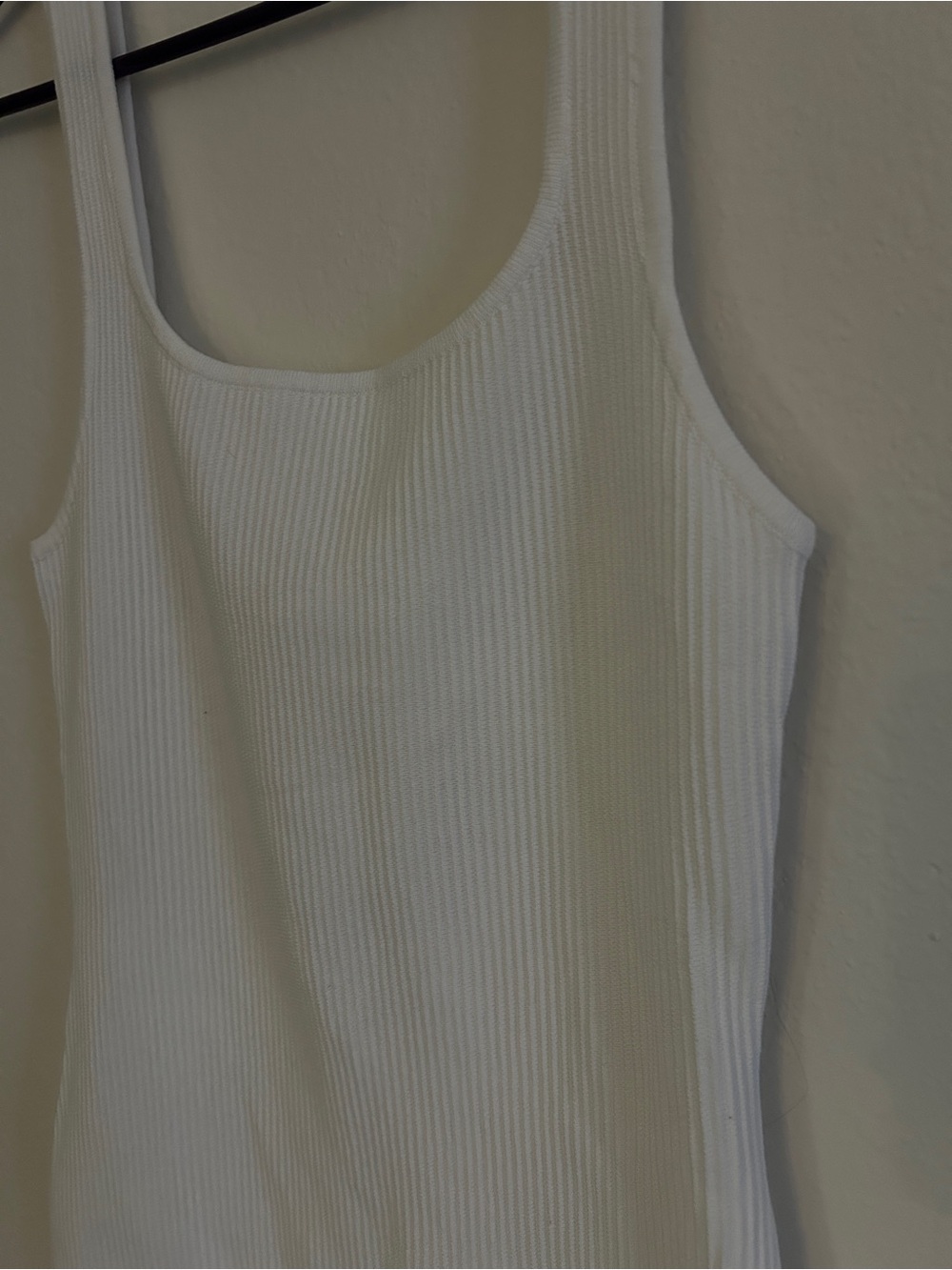 White Ribbed Tank Dress - Picture 2 of 5